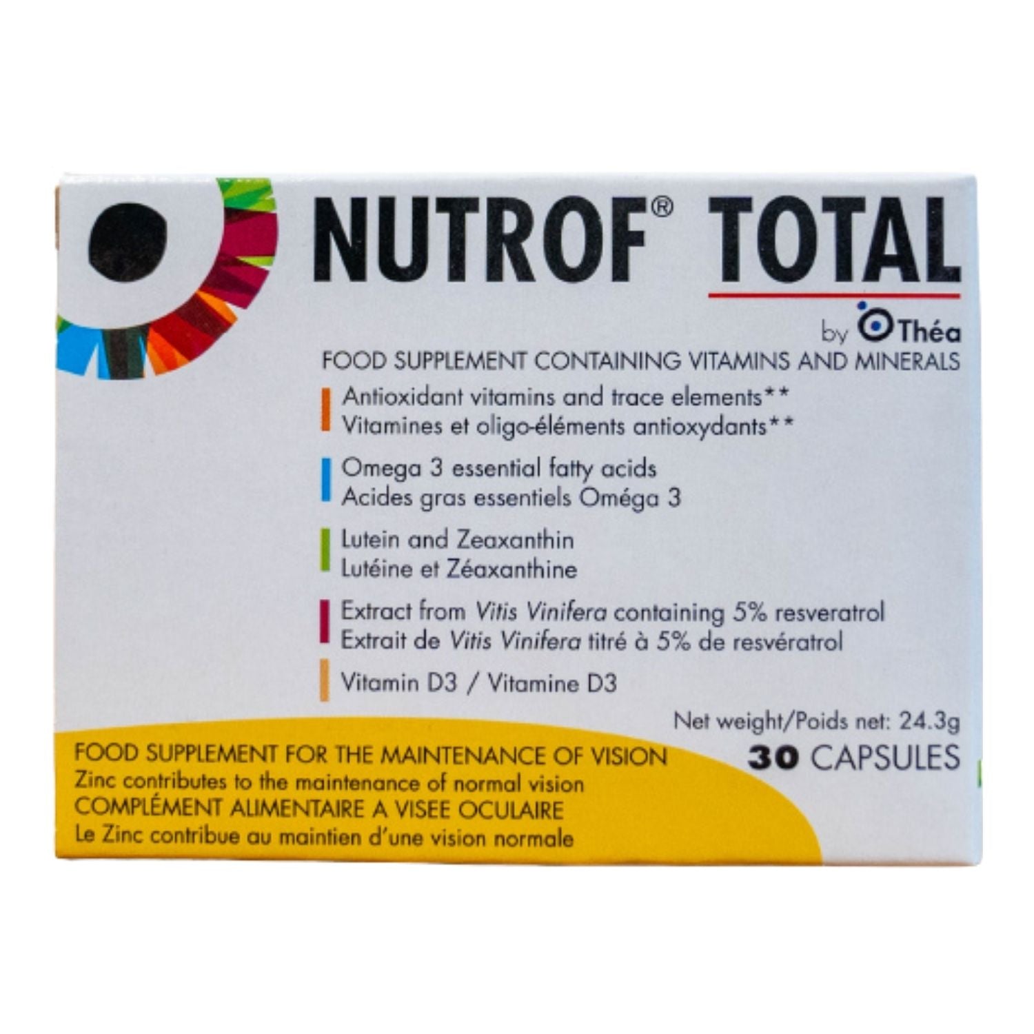 Nutrof Total | Integratore Vista con Luteina e Zeaxantina | 30 Capsule