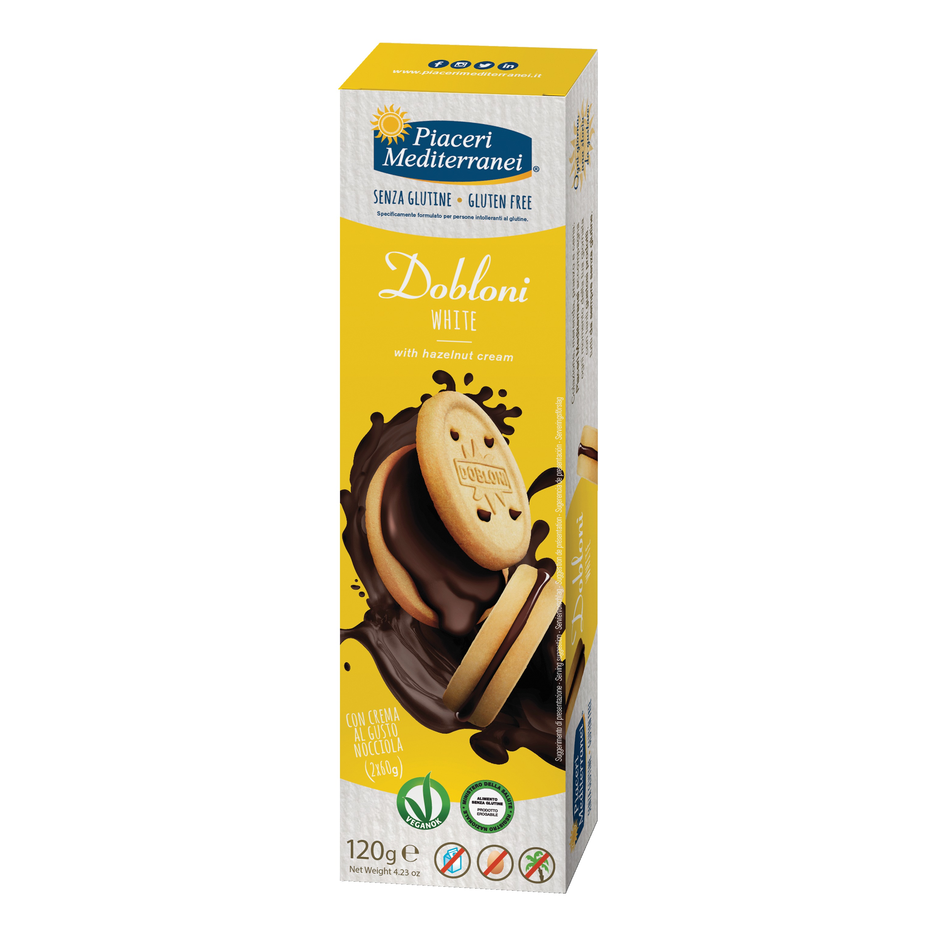 Piaceri mediterranei dobloni white 2 pezzi da 60 g