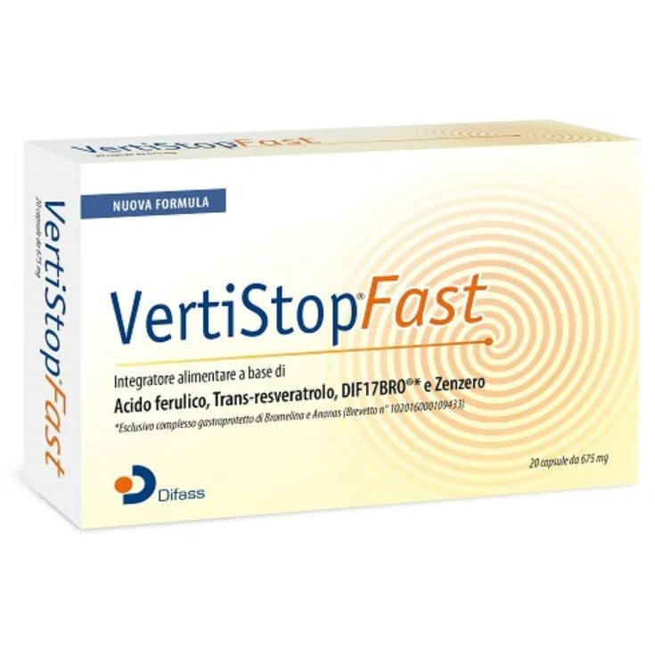 Vertistop Fast Integratore per Vertigini e Equilibrio del Microcircolo 20 Capsule