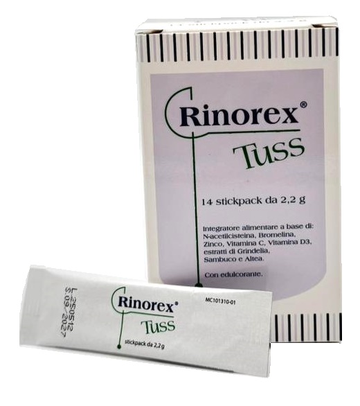 Rinorex Tuss Integratore Per Le Vie Respiratorie 14 Stickpack Da 2,2 Grammi