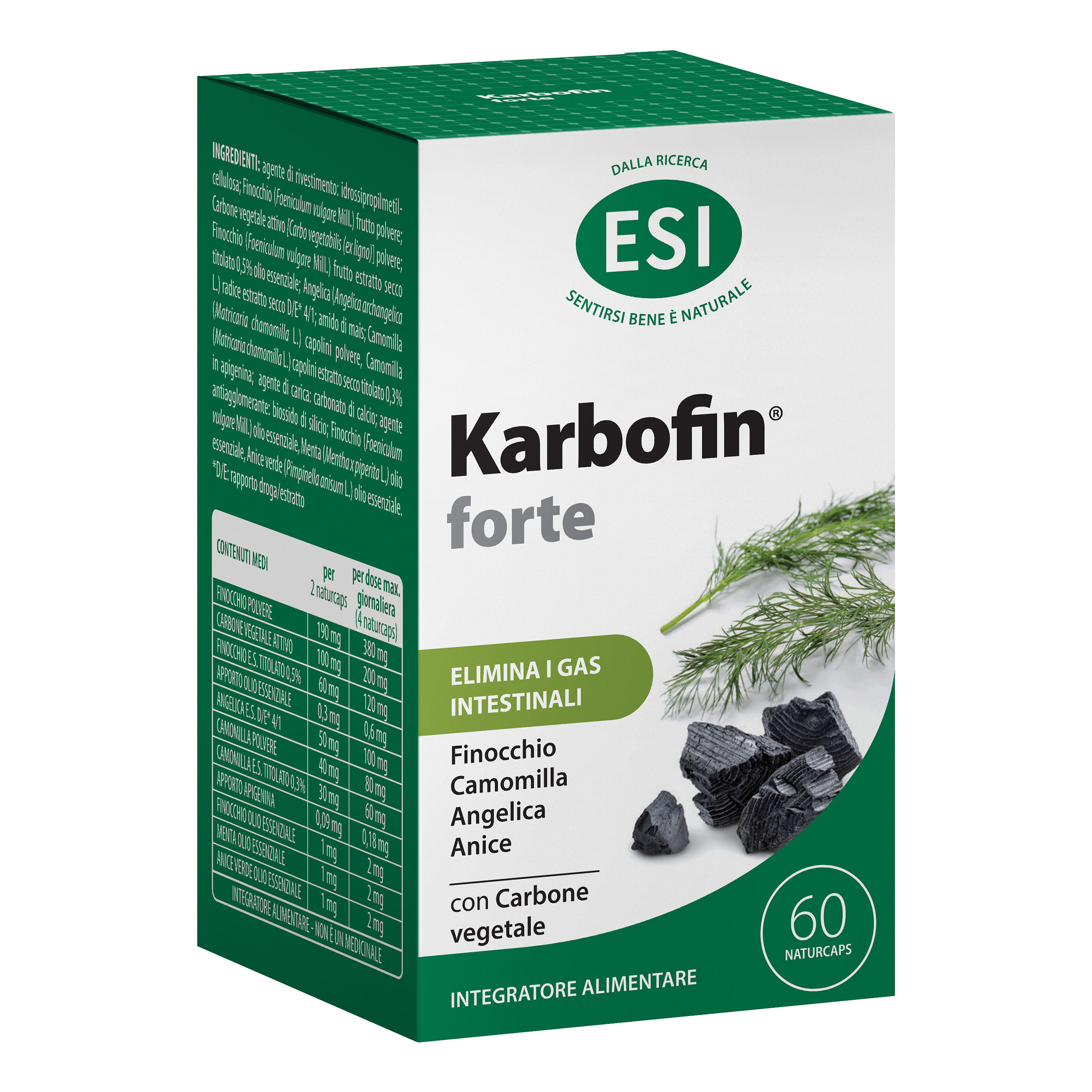 Esi karbofin forte 60 naturcaps