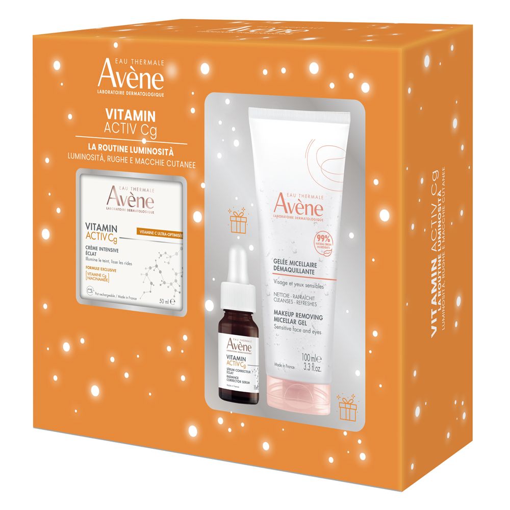 Avène Vitamin Activ Cg Routine Luminosità Cofanetto Con Crema Intensa Illuminante 50ml + Siero Correttore 10ml In Omaggio + Gel Micellare Struccante