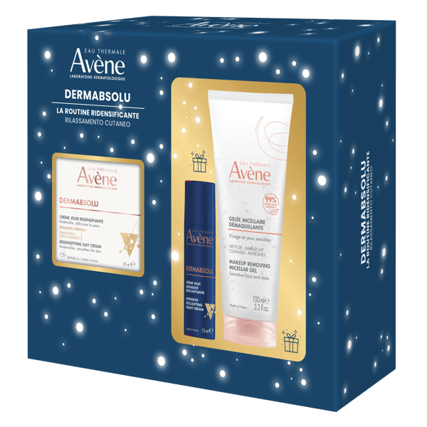 Eau Thermale Avene Cofanetto Natale Ridensificante Dermabsolu con Crema Giorno 50 ml + Crema Notte Rimodellante 10 ml + Gel Micellare Struccante 100 ml