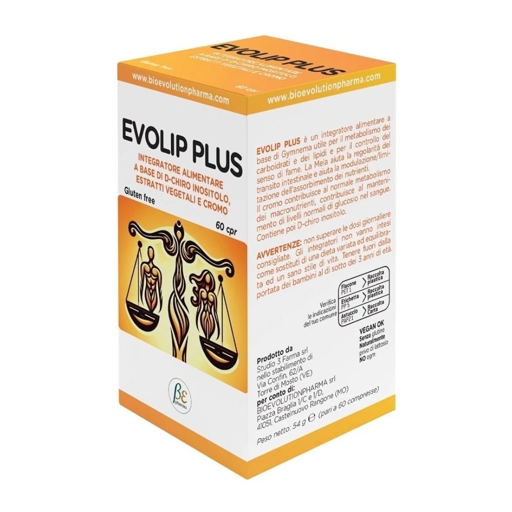 BioEvolution Pharma Evolip Plus Integratore Metabolismo Carboidrati e Lipidi, 60 compresse