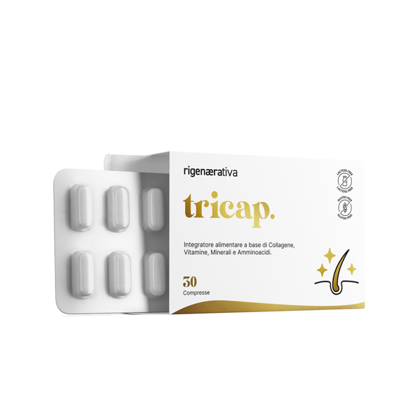 Tricap Integratore Per Capelli e Pelle con Collagene, Vitamine e Minerali 30 Compresse