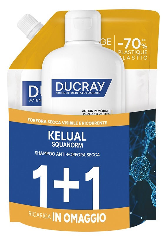 Kelual Squanorm Shampoo idratante anti-forfora 400ML + Ricarica 400ml