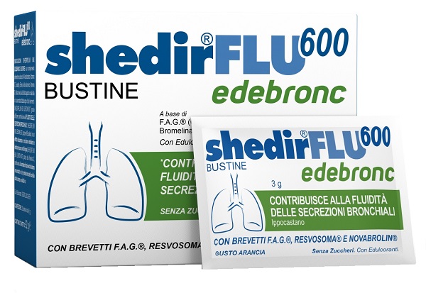 Shedirflu 600 edebronc 20 bustine da 3 g gusto arancia, senza glutine, naturalmente privo di lattosio, senza zuccheri, con edulcorante — confronto prezzi