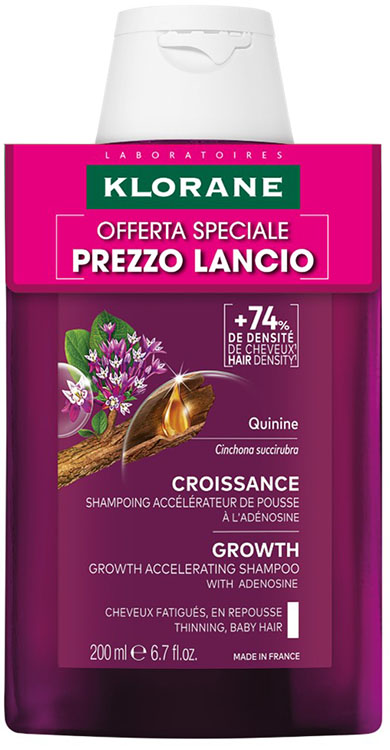 Klorane shampoo chinina crescita 200 ml prezzo lancio