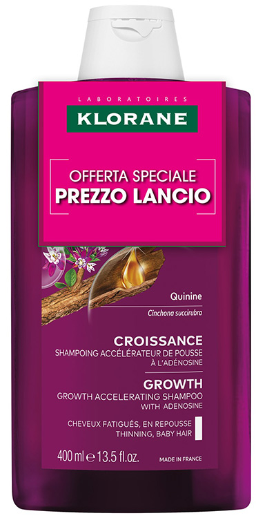 Klorane shampoo chinina crescita 400 ml prezzo lancio