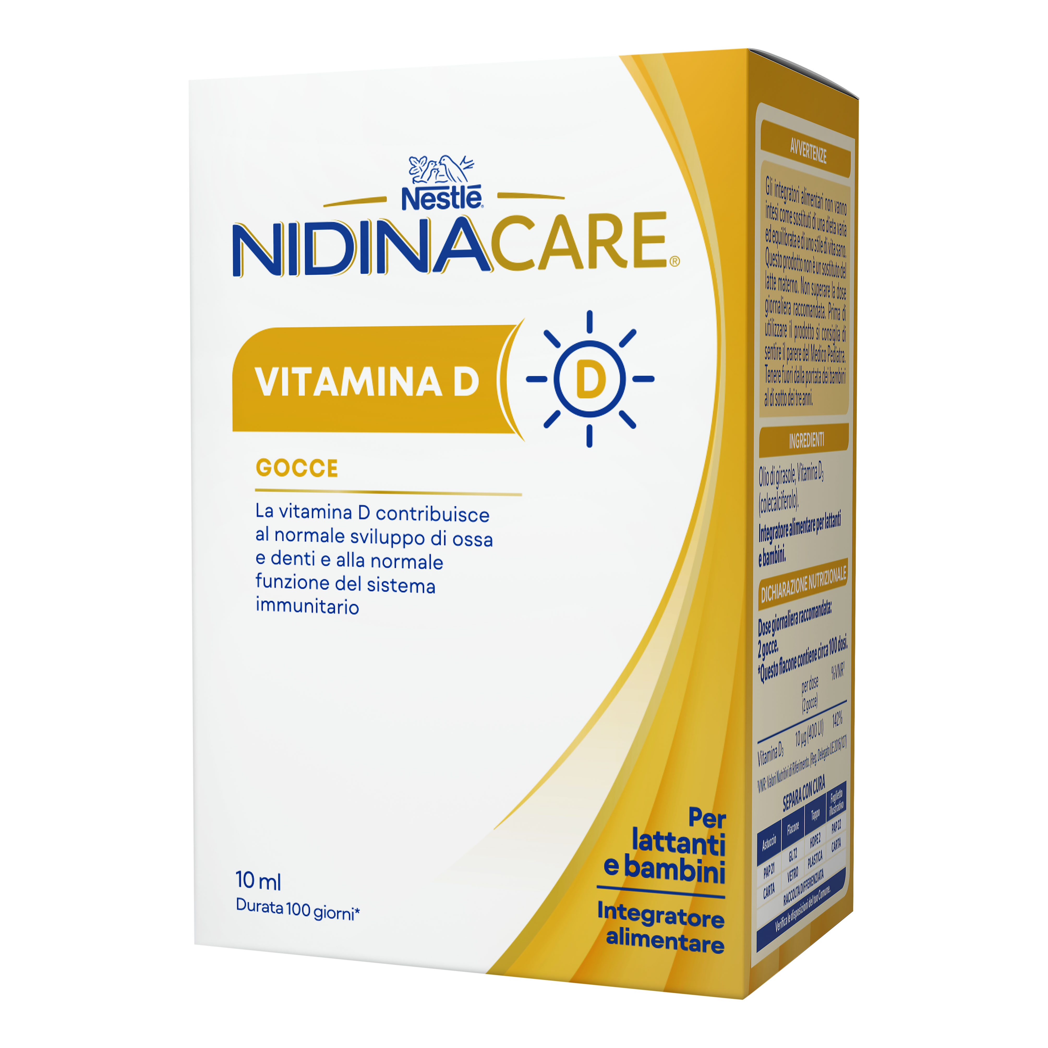 Nestlè - Nidina Care Vitamina D Gocce Per Lattanti E Bambini Confezione 10 Ml