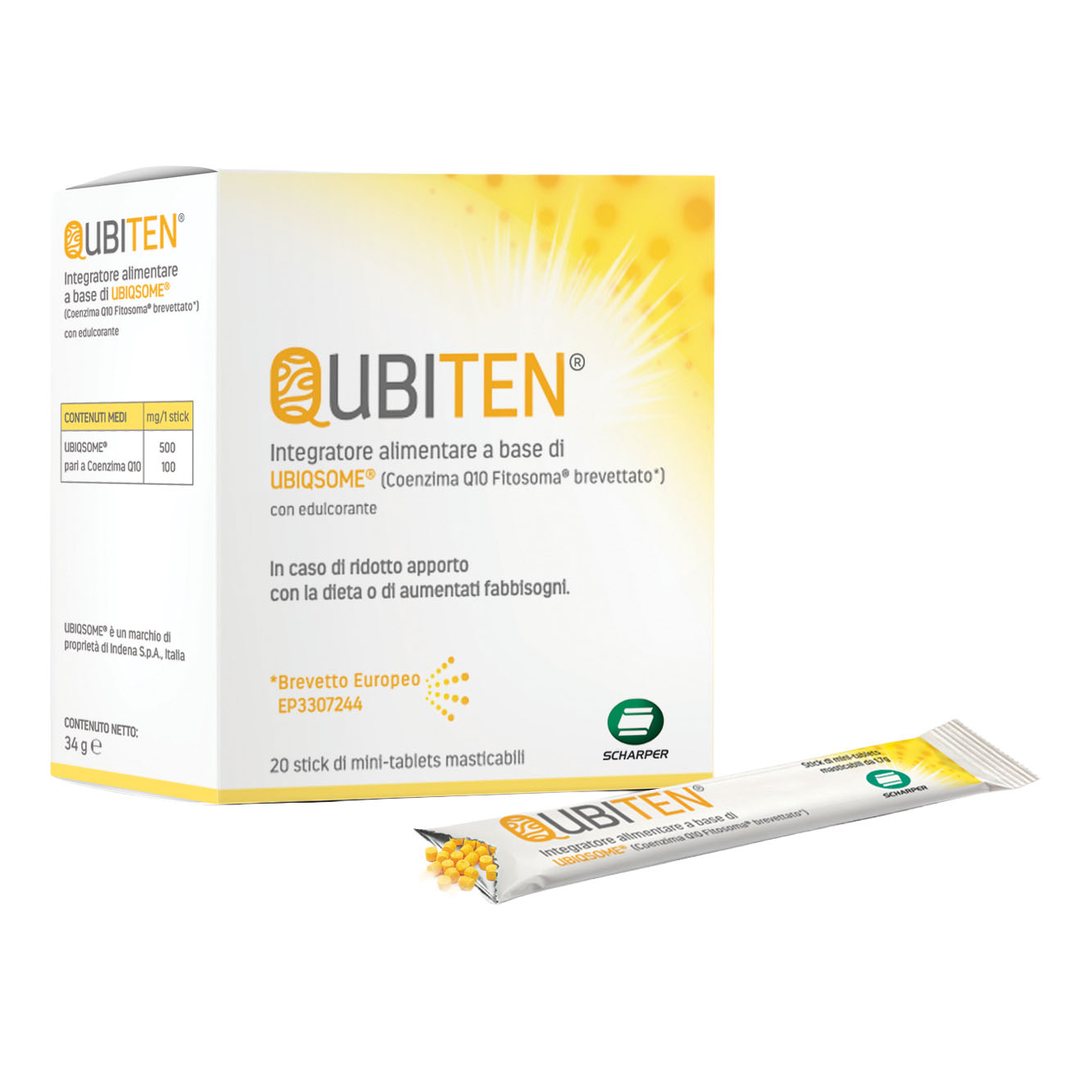 Qubiten Integratore Ad Azione Antiossidante 20 Stick Di Mini-tablets Masticabili