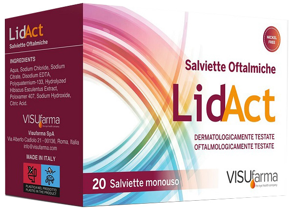 Lidact Salviette Oftalmiche Detergenti Monouso Per L'igiene Oculare 20 Pezzi