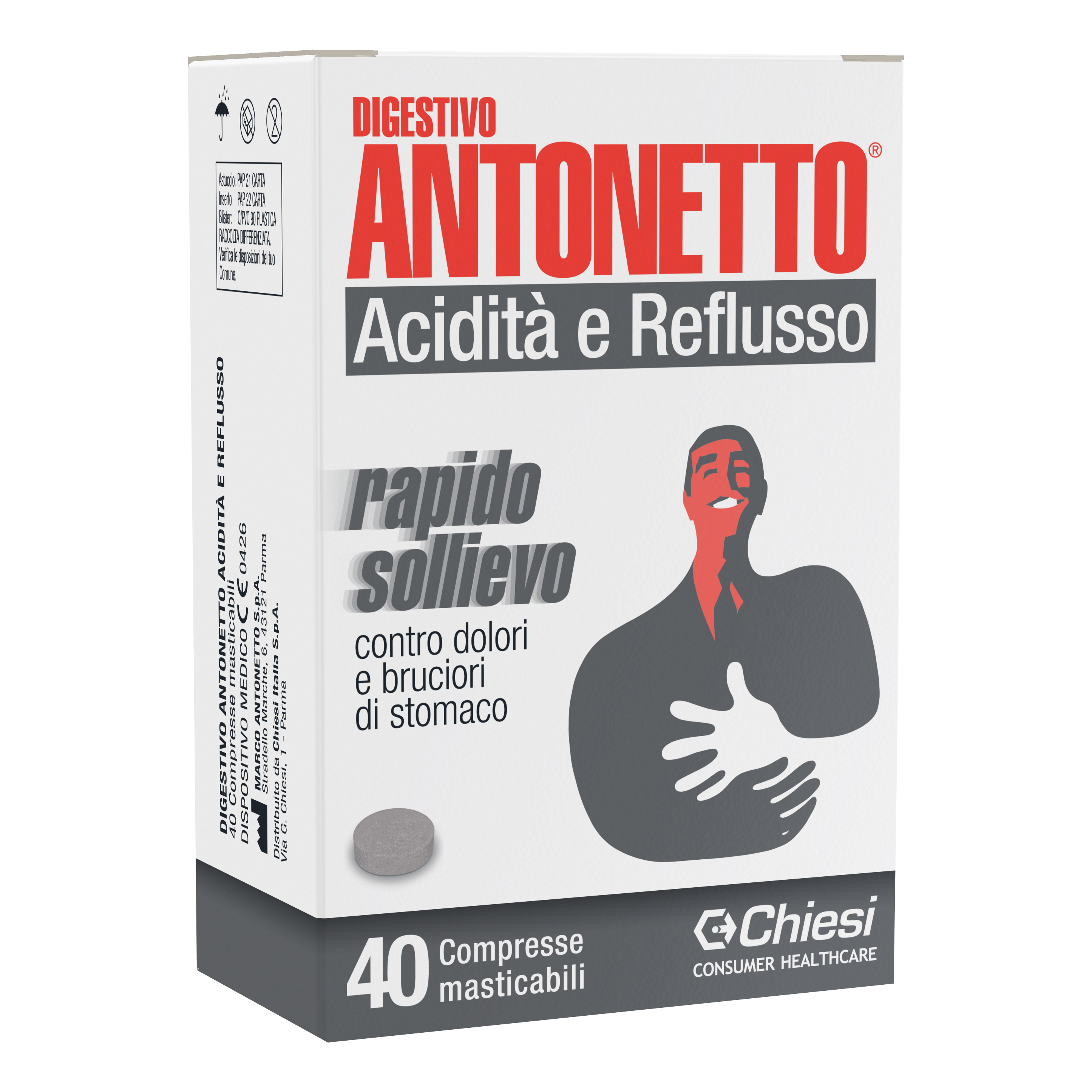Digestivo antonetto acidita' e reflusso 40 compresse masticabili