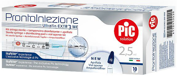 Siringa pic solution pronto iniezione 2,5 ml ago gauge 23 1 1/4 10 pezzi — confronto prezzi