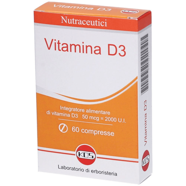 Vitamina D3 Integratore Alimentare per Ossa, Denti e Sistema Immunitario 60 Compresse