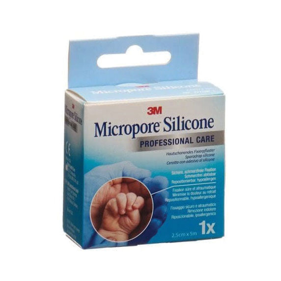 Cerotto in rocchetto micropore silicone ipoallergenico 2,5 x 500 cm