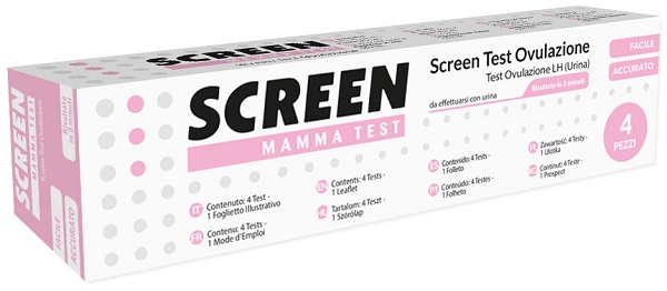Test rapido che rileva tramite urina l'ormone lh individuando il periodo di ovulazione 4 pezzi screen mamma test ovulazione