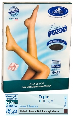 Sauber classico collant 140 denari maglia liscia cioccolato3