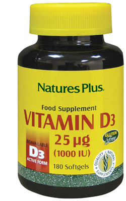 Natures Plus Vitamin D3 1000 Iu 180 Perle Softgels