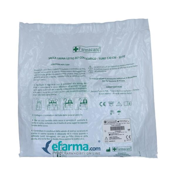 Farmacare Sacca Da Letto Per Raccolta Urina Con Scarico Tubo 130 cm 10 Pezzi