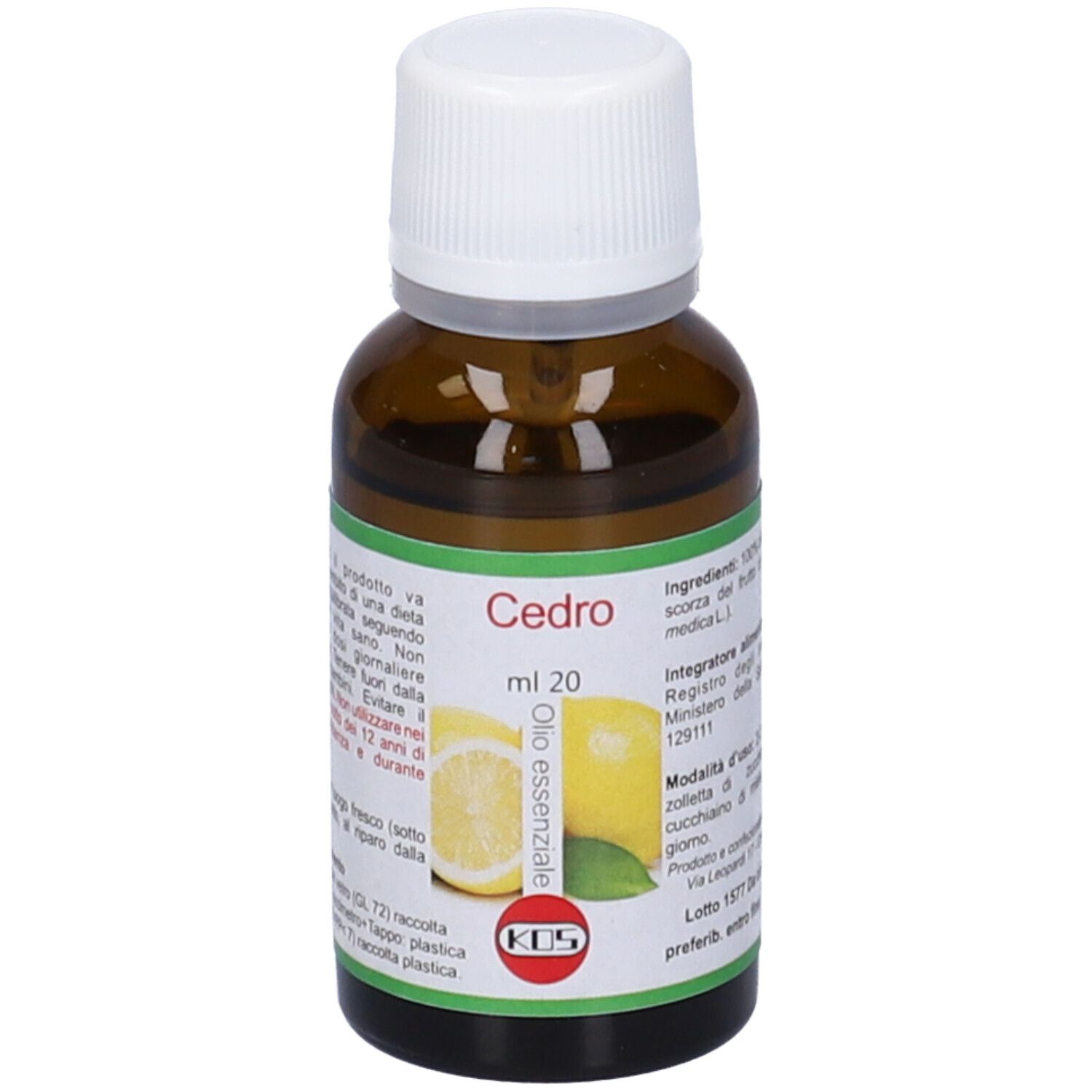 KOS Olio Essenziale di Cedro Gocce 20 ml orali