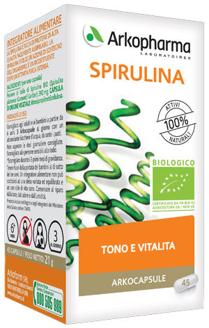 Arkocapsule Spirulina Bio Integratore Tono e Vitalità 45 Capsule