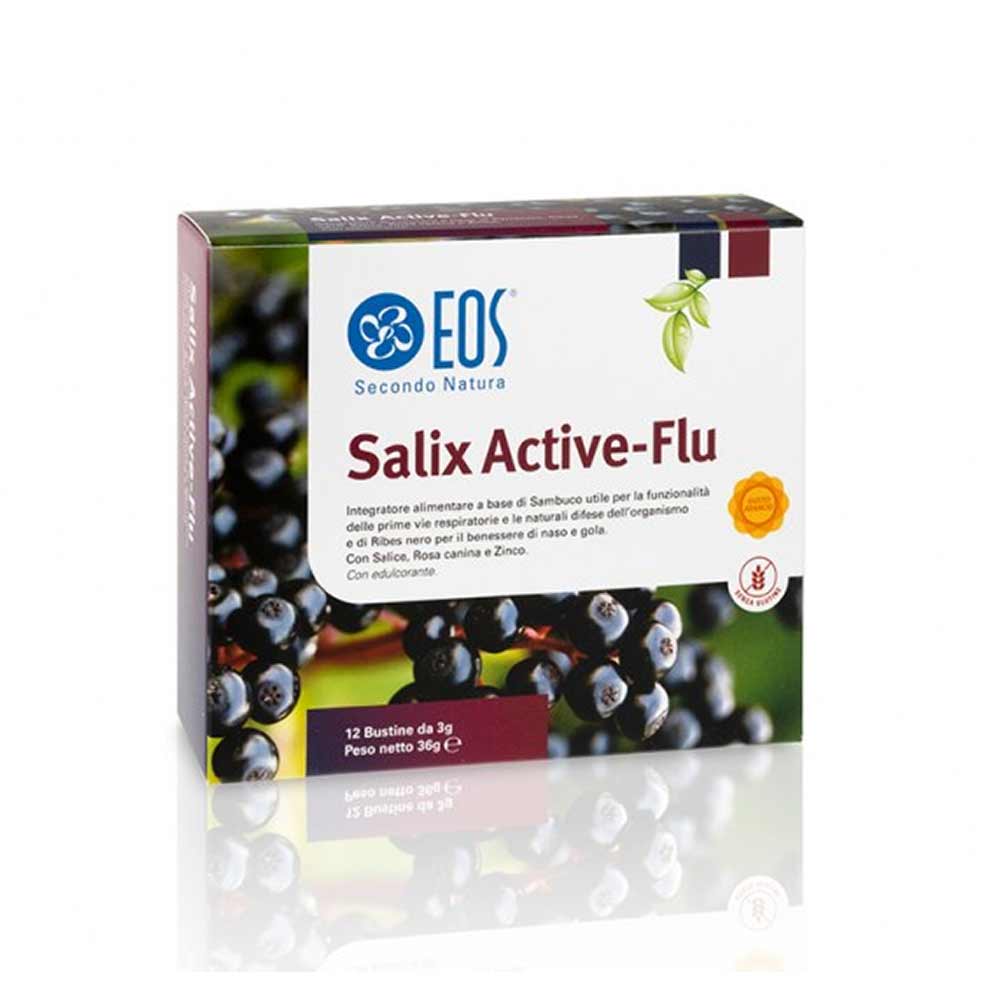 EOS Salix Active-Flu Integratore Vie Respiratorie Gusto Arancia, 12 Bustine — confronto prezzi