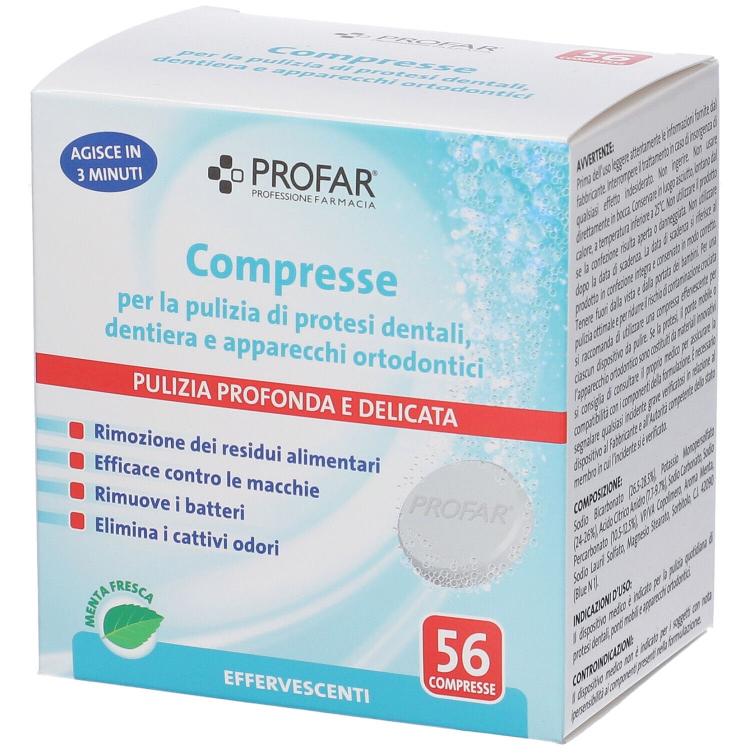 Profar Compresse Pulenti per Protesi Dentali, 56 compresse