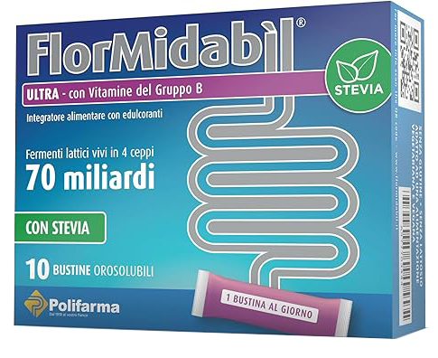 FlorMidabil Ultra Con Stevia Polvere Integratore Fermenti Lattici Vivi 10 Bustine — confronto prezzi