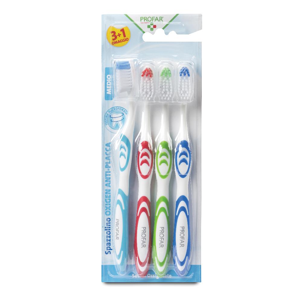 Profar Spazzolino Antiplacca Anatomico Sterilizzato, 4 Spazzolini