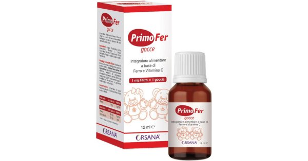 Orsana Primofer Gocce Integratore di Ferro e Vitamina C per Bambini, 12ml