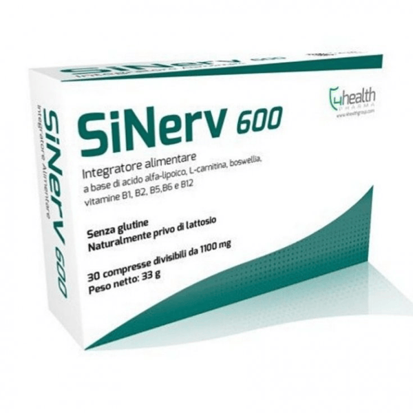 4 Health Sinerv 600 Integratore Alimentare per Sistema Nervoso 30 Compresse