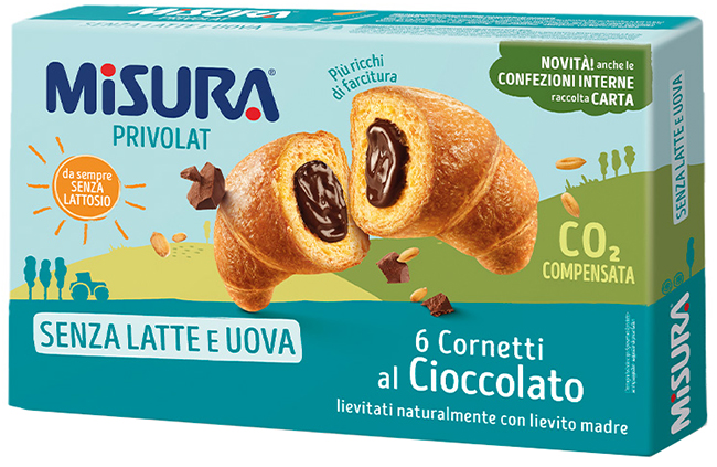Misura cornetti privolat cioccolato senza latte e senza uova 290 g