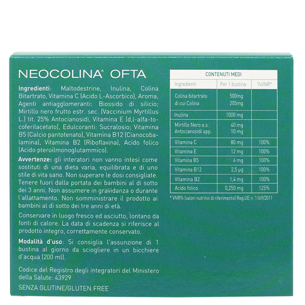 Neocolina Ofta Integratore per Vista e Occhi 20 Bustine — confronto prezzi