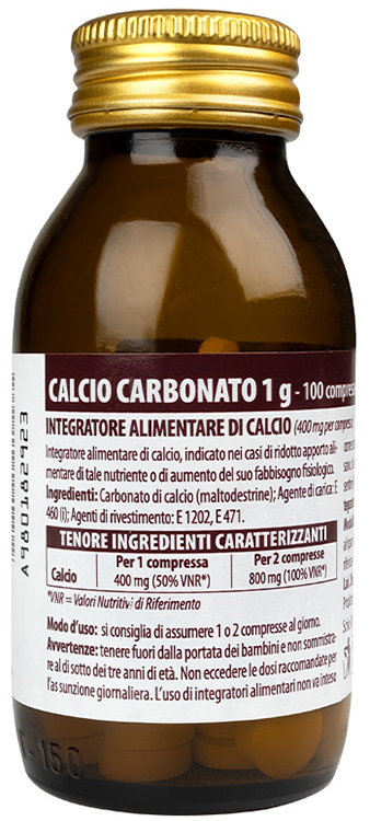 Sella Calcio Carbonato Nuova Formula 1g Integratore, 100 Compresse — confronto prezzi