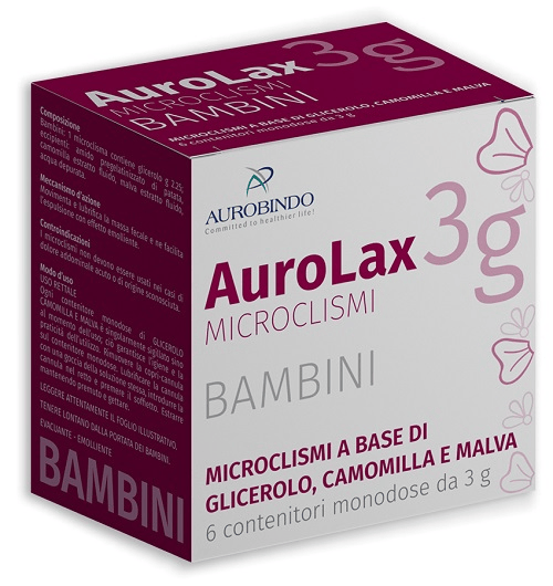 AuroLax Microclismi Bambini per Trattamento di Stitichezza Occasionale 6 pezzi — confronto prezzi