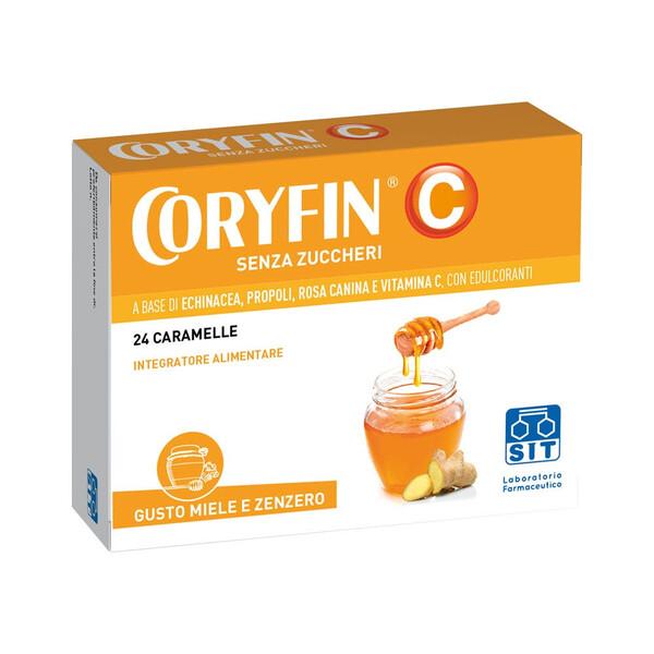 Coryfin C Senza Zuccheri Miele e Zenzero 24 Caramelle