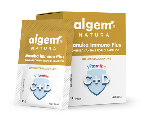 Algem Natura Manuka Immuno Plus - Integratore in bustine per le difese immunitarie, 15 bustine