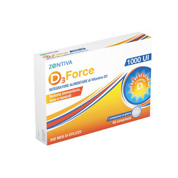 Zentiva D3 Force Integratore Per le Difese Immunitarie 1000 UI 60 Compresse — confronto prezzi