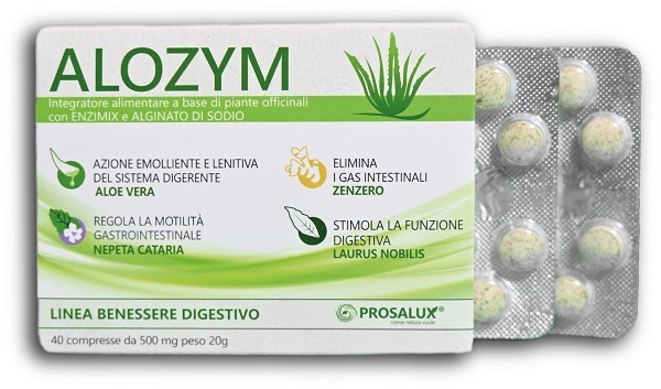 Prosalux Alozym 40 compresse - Integratore alimentare per la digestione e il meteorismo, 20 g