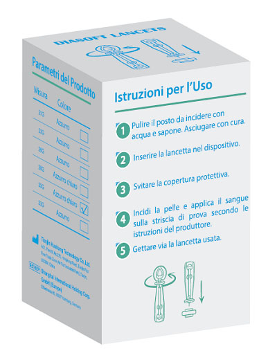 Diacare Diasoft Lancette Pungidito Misurazione della Glicemia, 25lancette