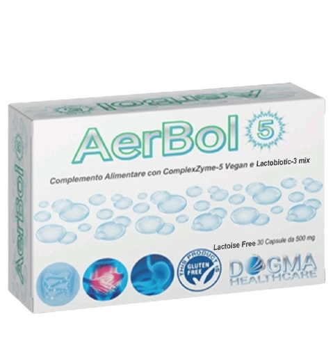 AerBol5 Integratore Digestivo per Gonfiore e Gas Intestinali, 30 Capsule