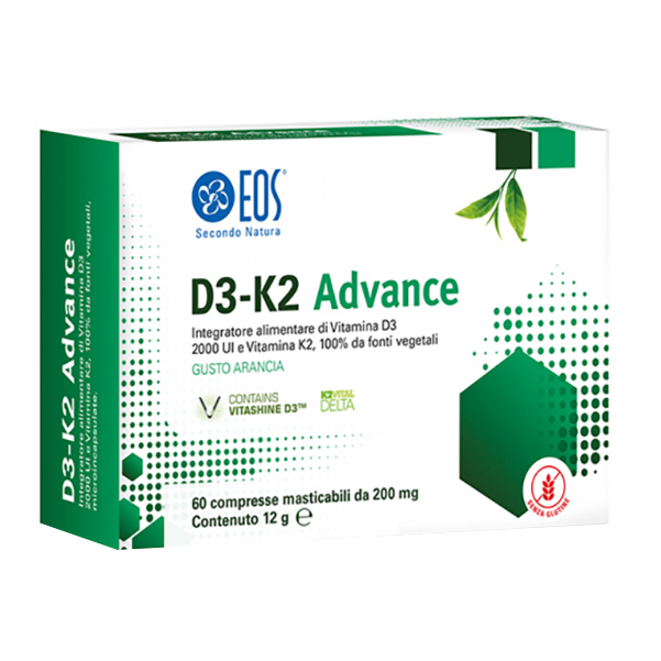 EOS D3-K2 Advance Integratore Alimentare, 60 Compresse Masticabili