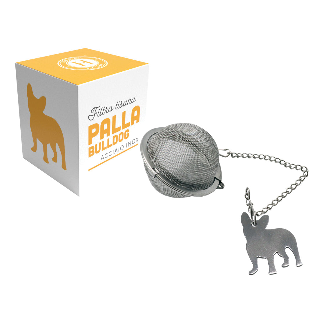 Filtro Tisana Acciaio Inox Himalaya | Palla con Bulldog | 1 Pezzo