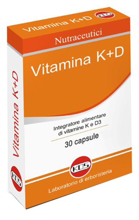 Kos Vitamina K+D Vegetale Integratore per Salute Ossa e Osteoporosi 30 Capsule