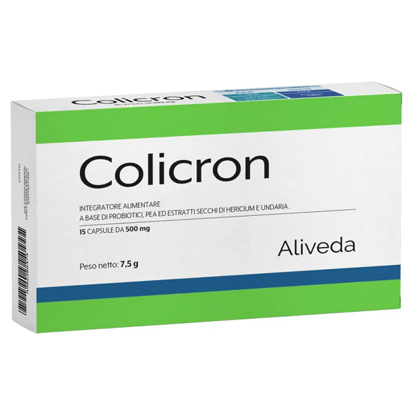 Colicron Integratore di Probiotici, PEA ed Estratti Secchi di Hericium e Undaria 15 Capsule