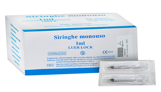 Gammadis Siringa Monouso 1ml Gauge 25 Luer Lock 100 Pezzi pz Siringhe