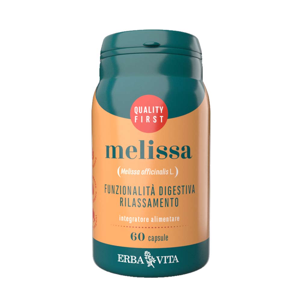 Erba Vita Monoplanta - Melissa Integratore Funzione Digestiva Relax, 60 Capsule