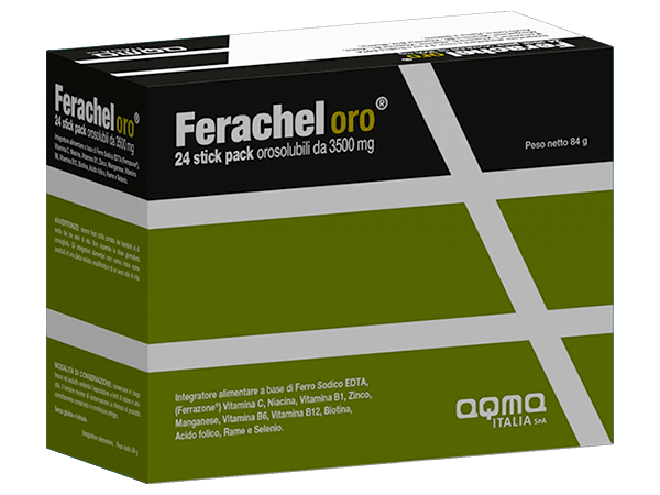 Ferachel Oro Integratore di Ferro 24 Stick Orosolubili
