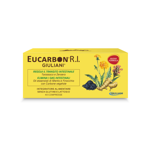 Eucarbon R.I Integratore a Base di Carbone per Disturbi Intestinali 40 Compresse